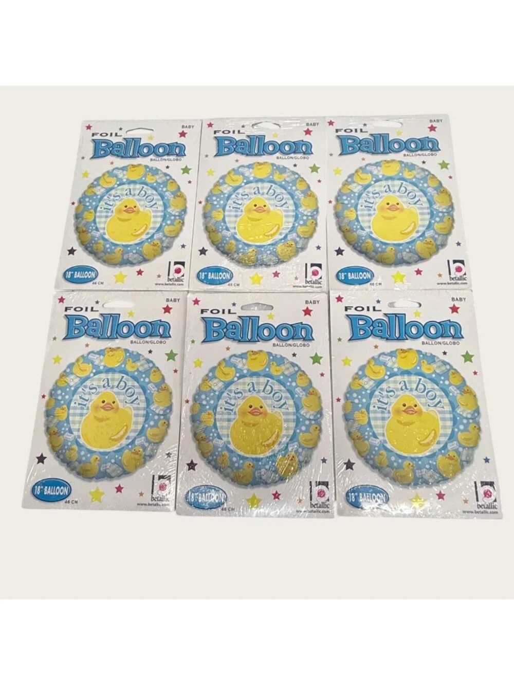Set Of 6 Its A Boy Foil Balloons With Rubber Duck Design 18